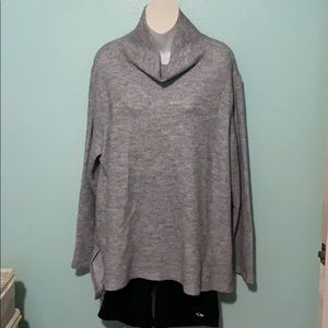Women's 2X Long Sleeve Turtleneck Sweatshirt Gray